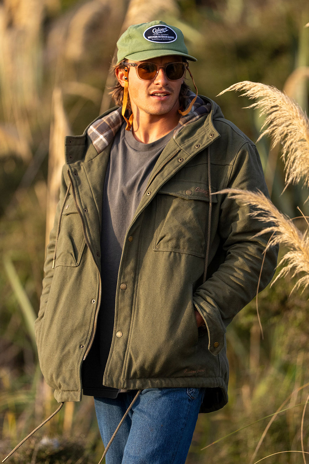 Brumby Hooded Western Jacket - Khaki