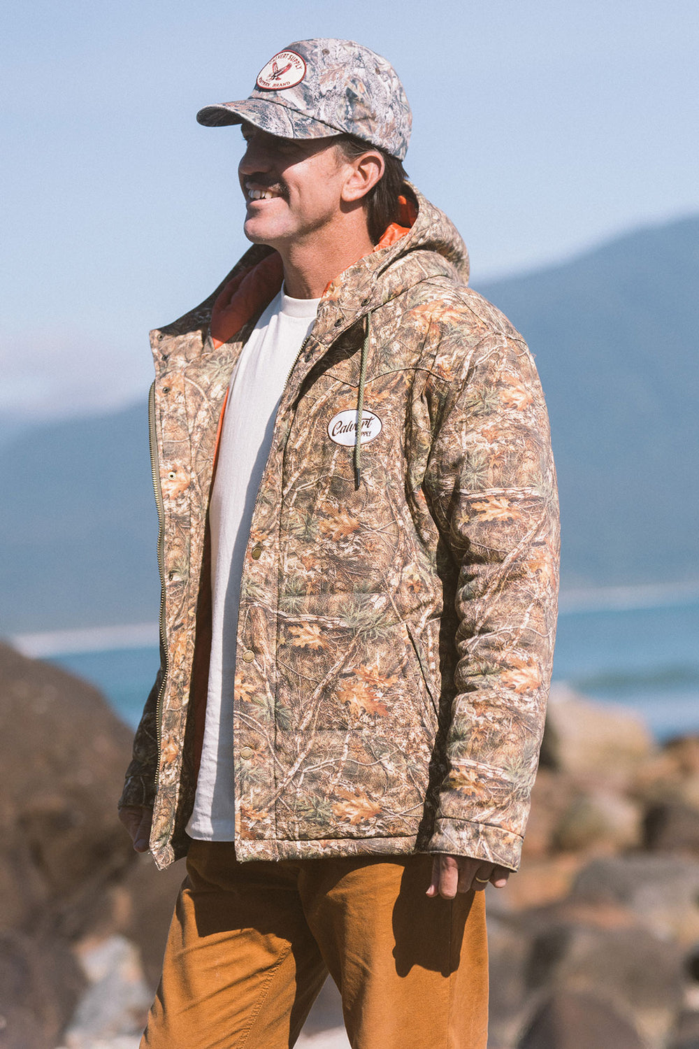 Longhorn Hooded Puffer Jacket - Camo