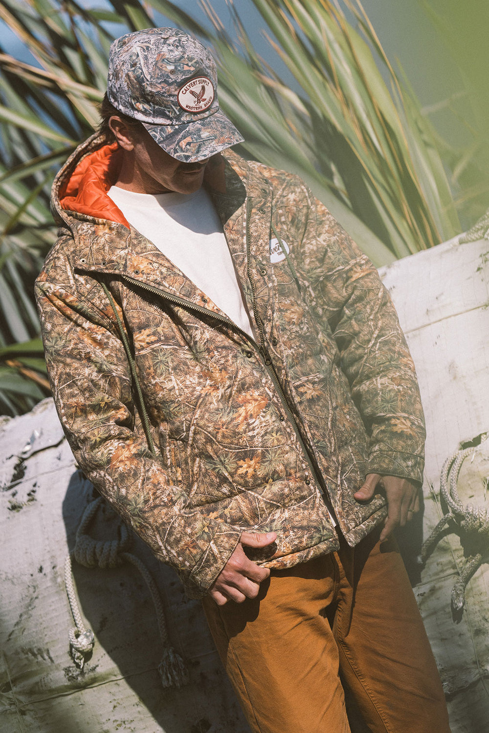 Longhorn Hooded Puffer Jacket - Camo