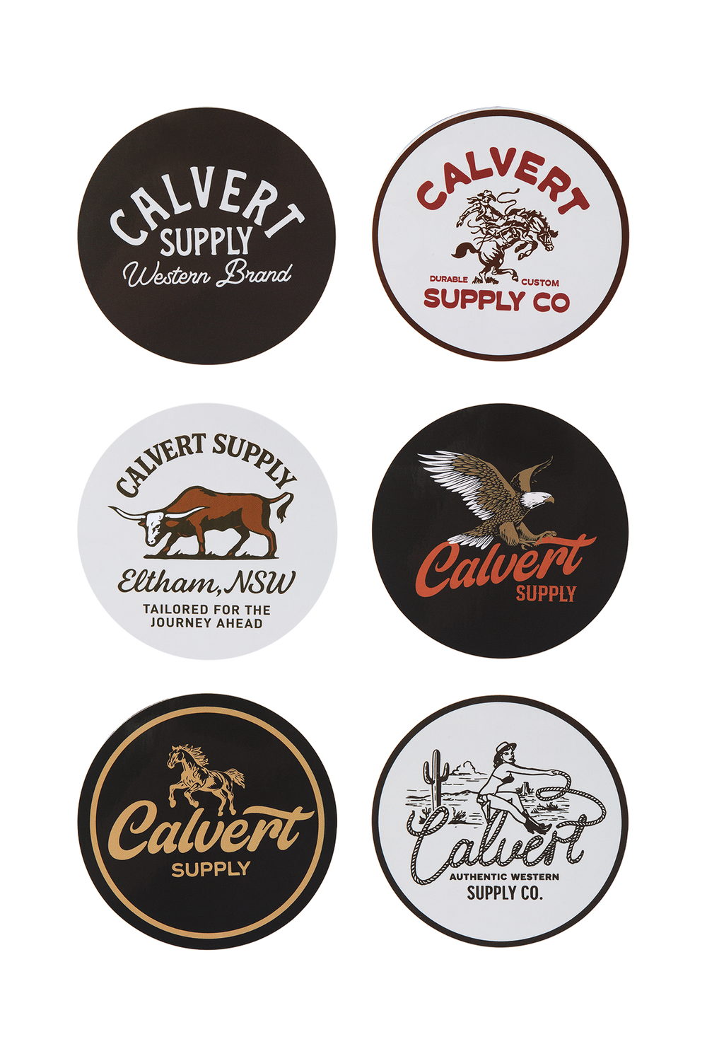 6 Pack of Calvert Stickers