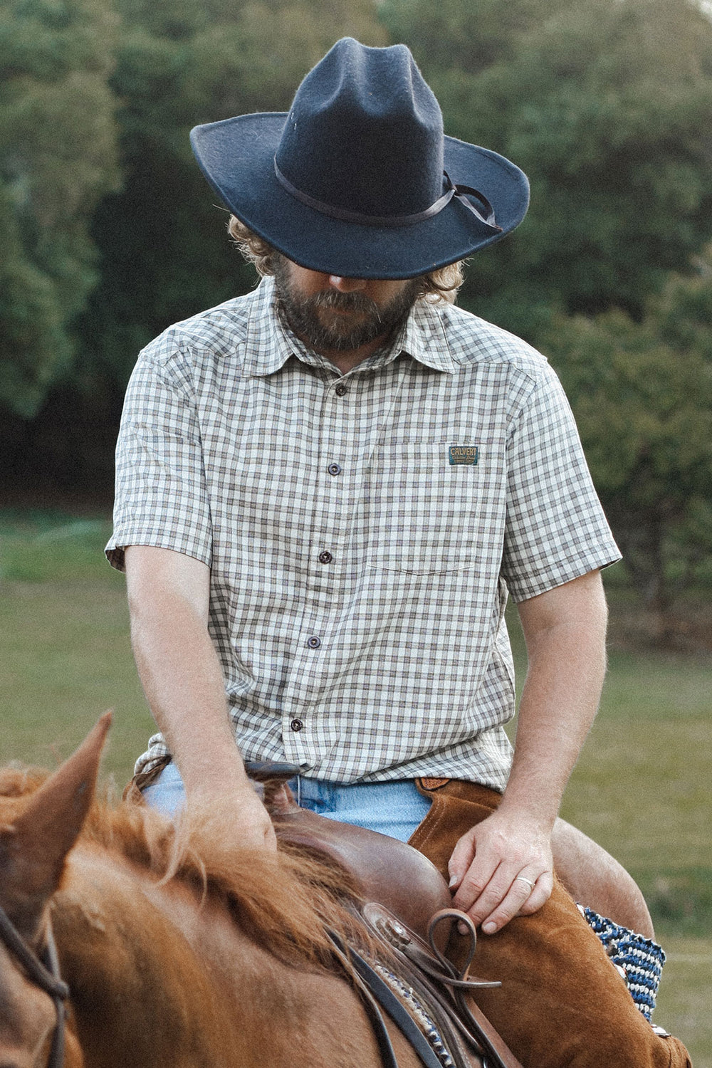 Bonfire Short Sleeve Shirt - Clay Check