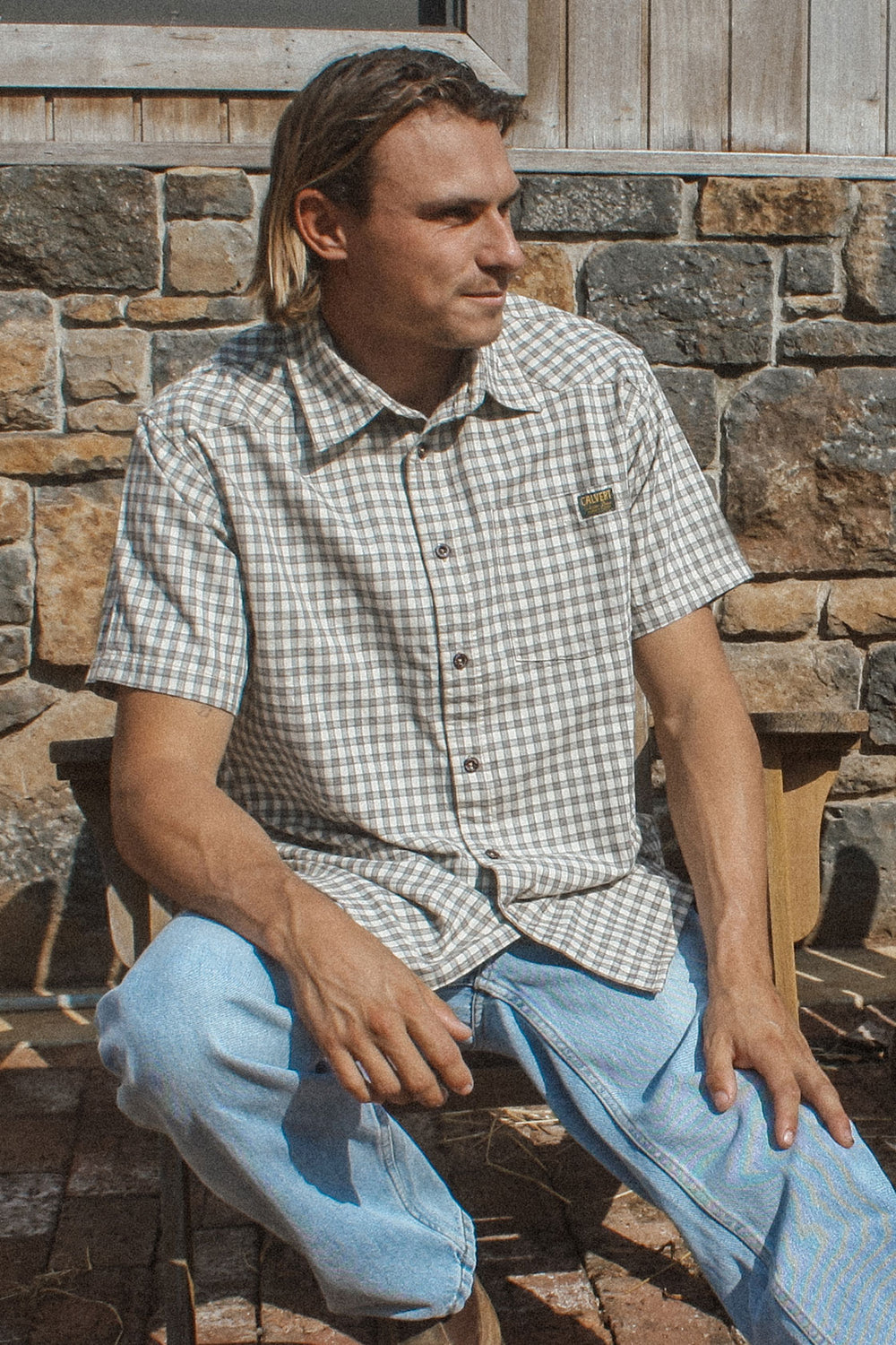 Bonfire Short Sleeve Shirt - Clay Check