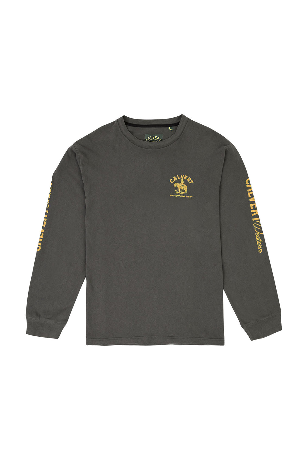 Branded Long Sleeve Tee - Vintage Black