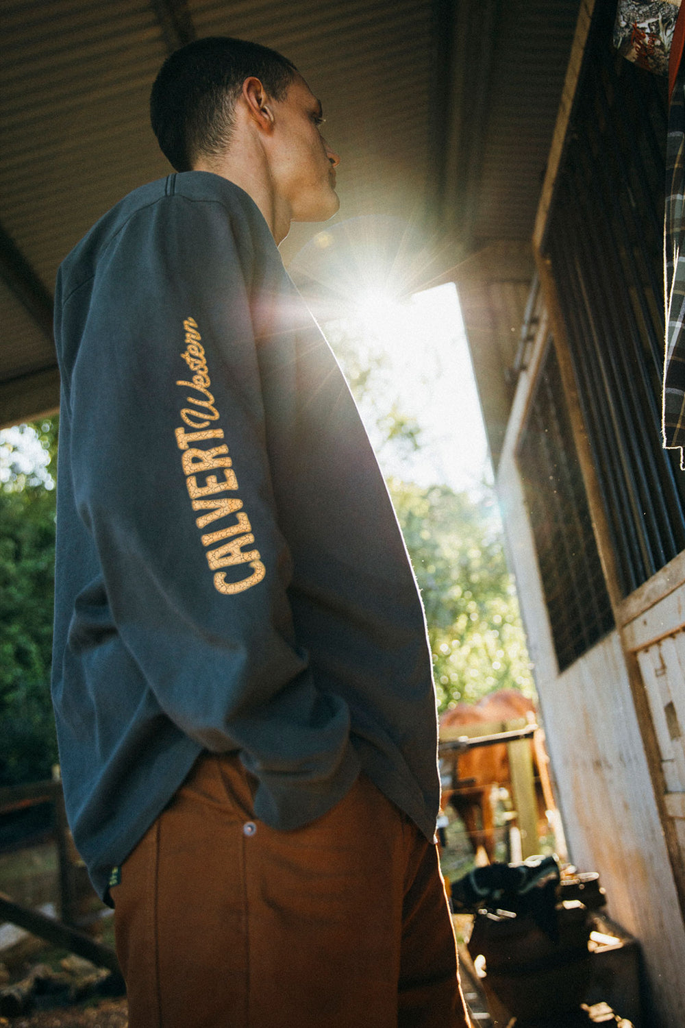Branded Long Sleeve Tee - Vintage Black