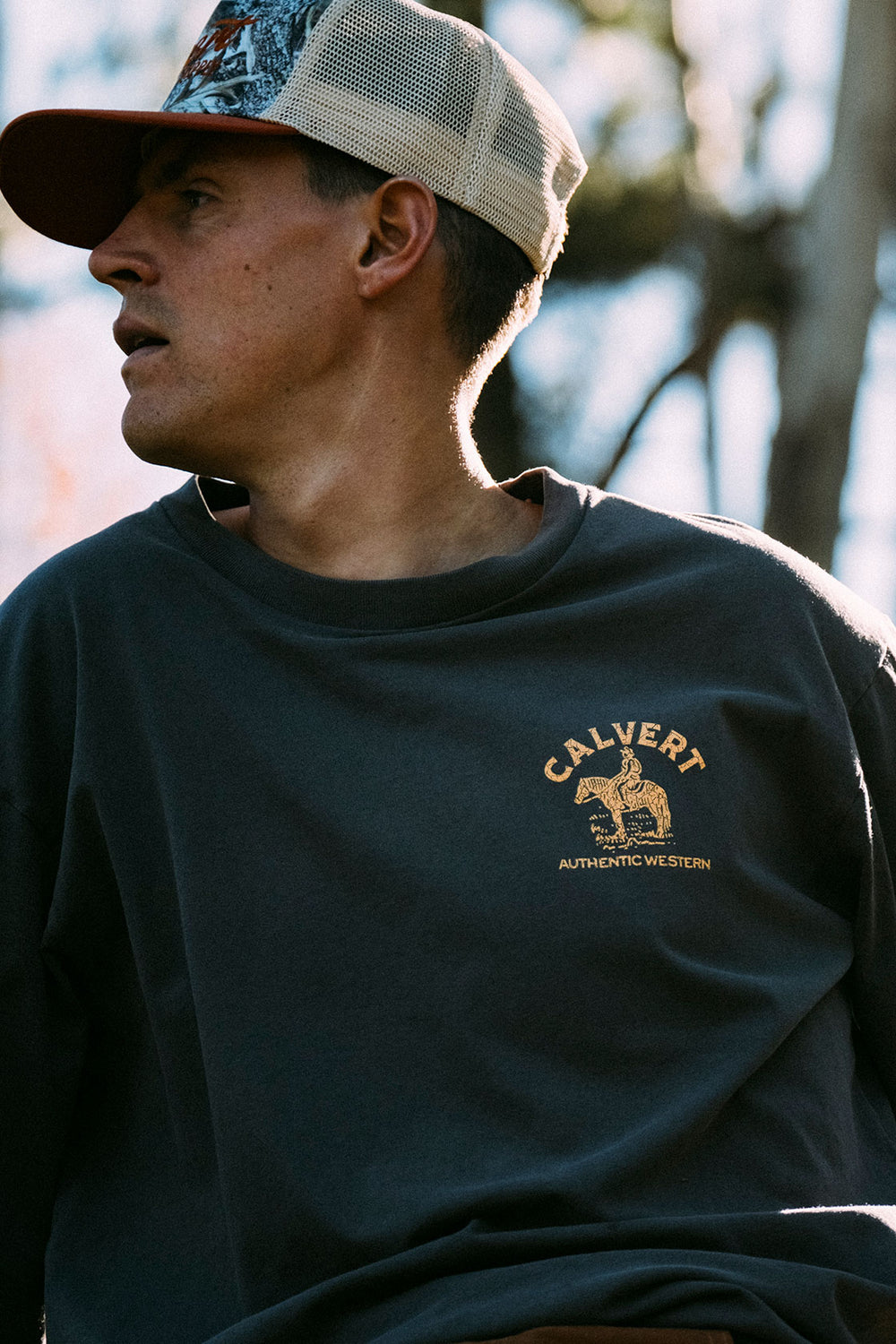 Branded Long Sleeve Tee - Vintage Black