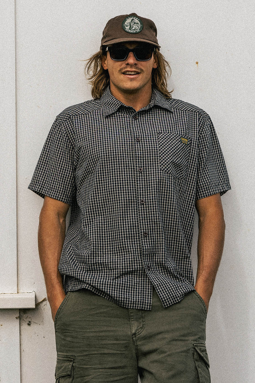 Burnpile Short Sleeve Shirt - Black Check