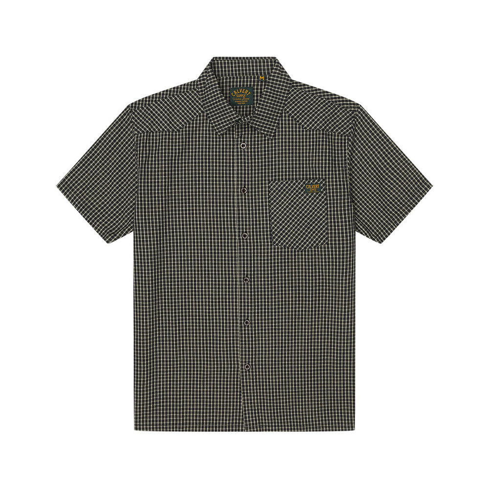 Burnpile Short Sleeve Shirt - Black Check