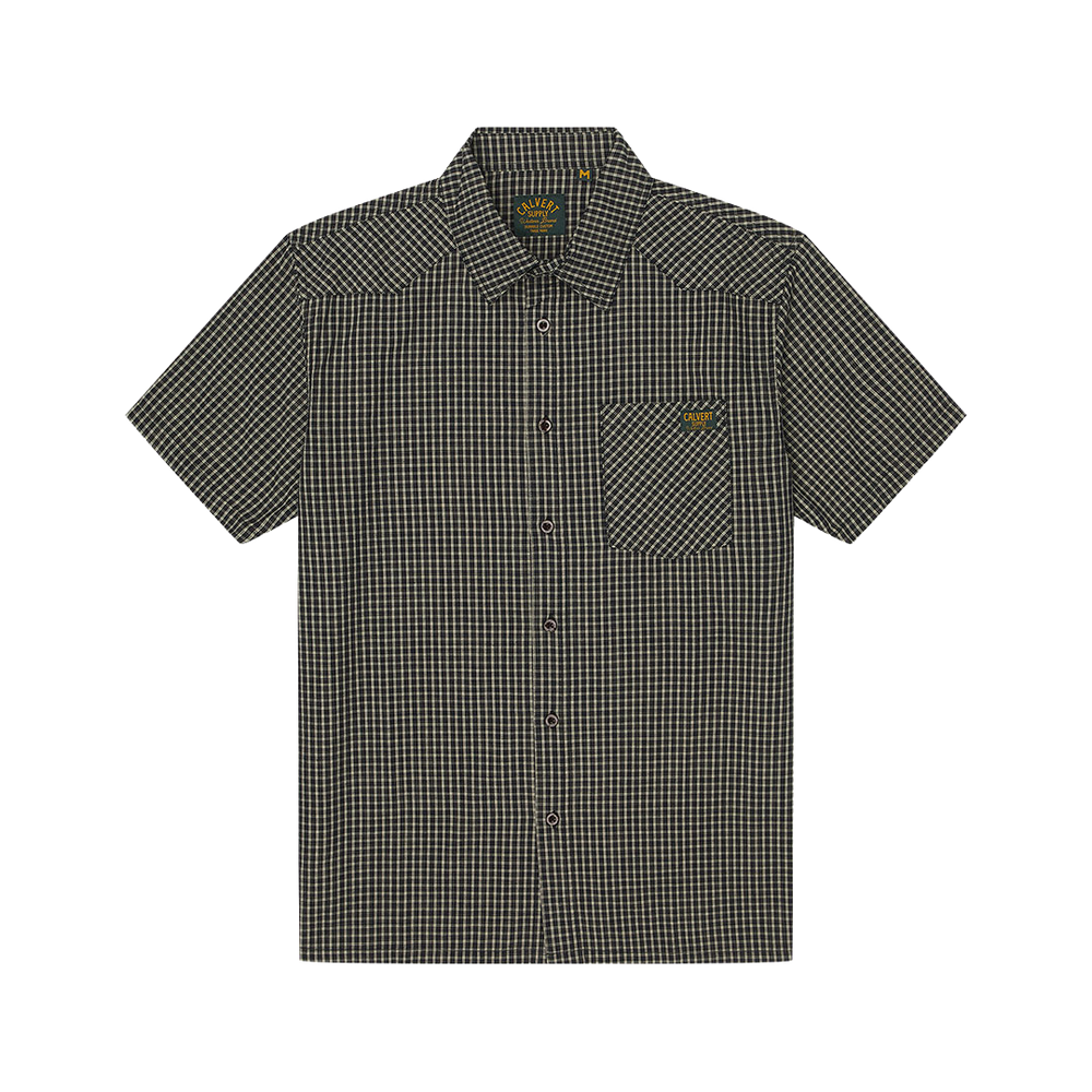 Burnpile Short Sleeve Shirt - Black Check