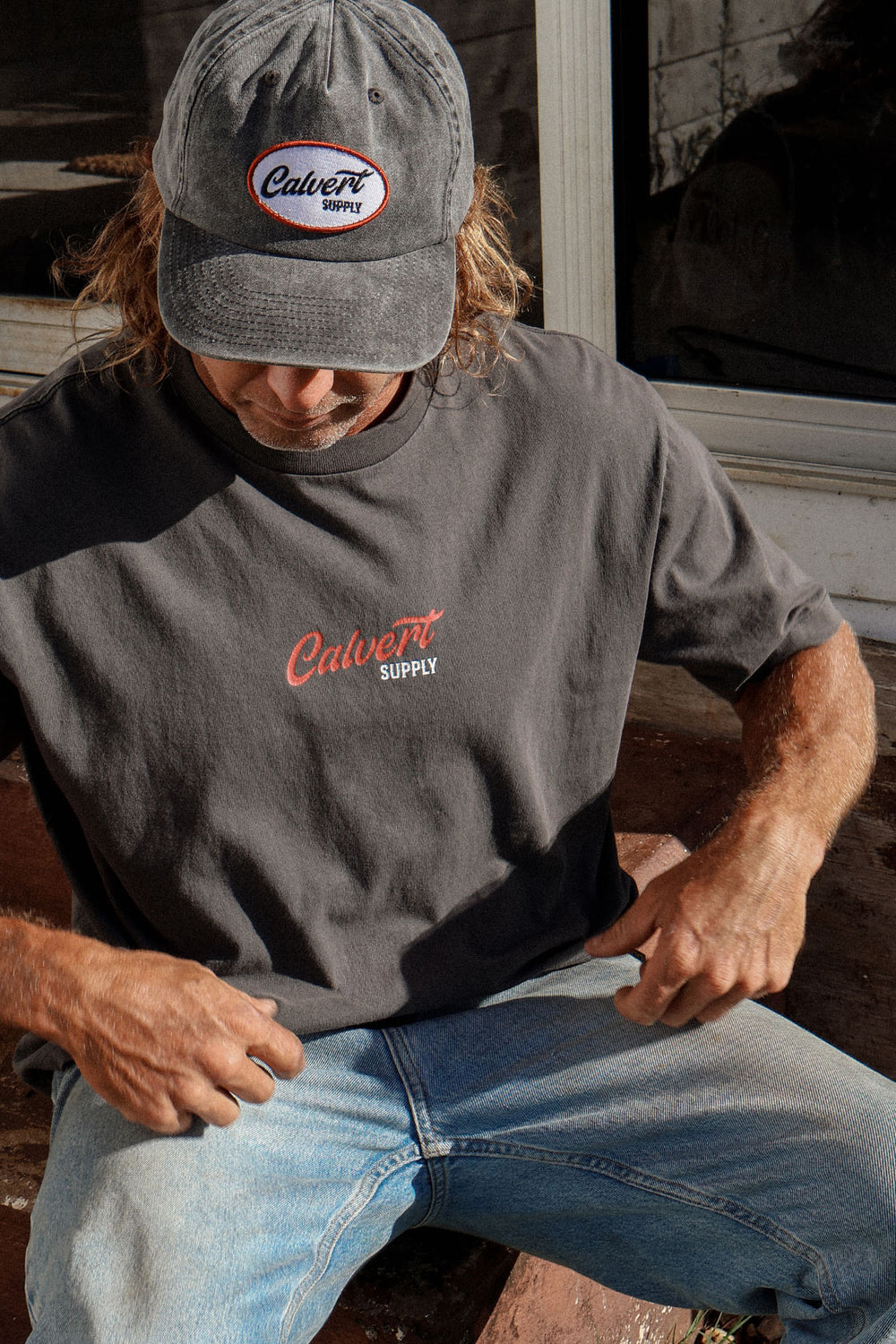 Scrolled Classic Fit Tee - Vintage Black