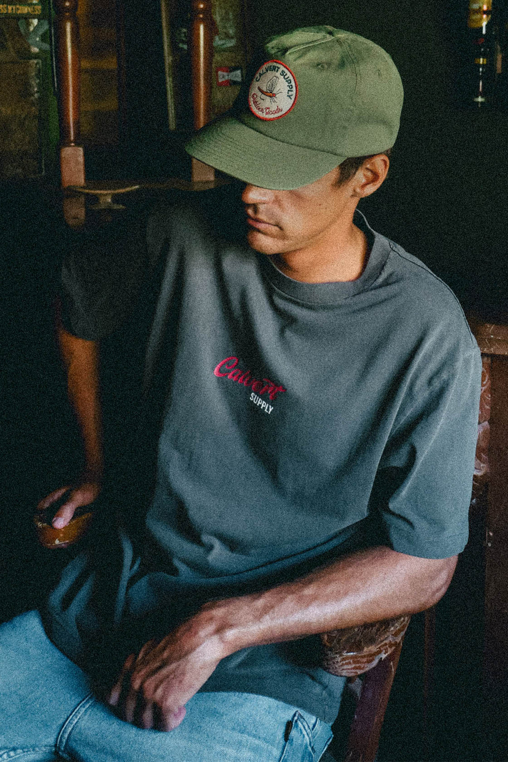 Scrolled Classic Fit Tee - Vintage Black
