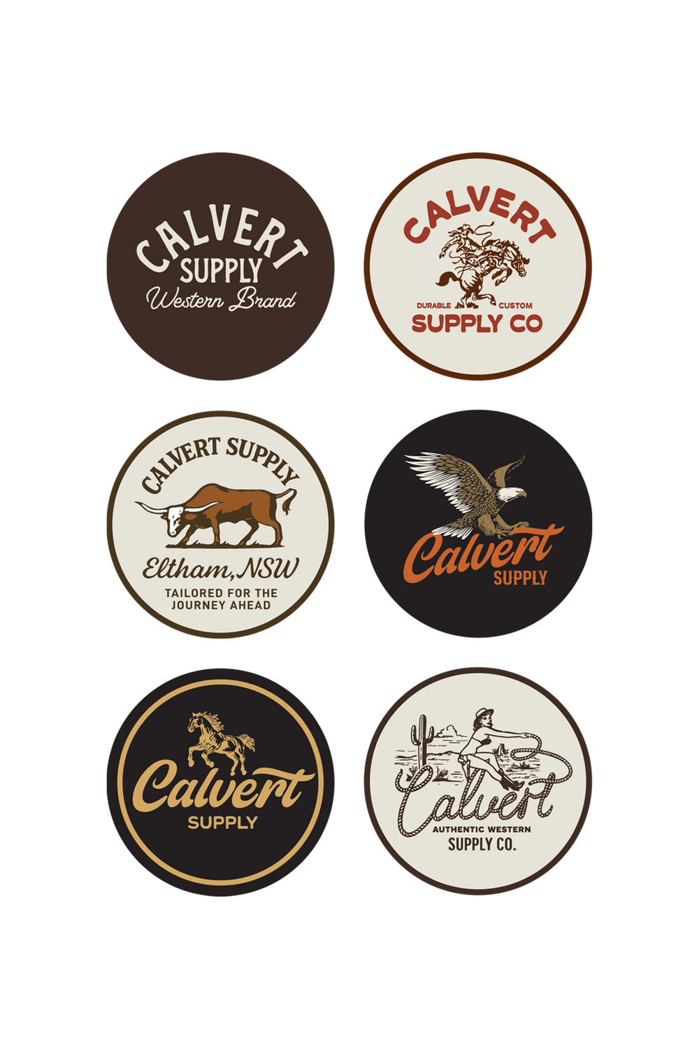 6 Pack of Calvert Stickers