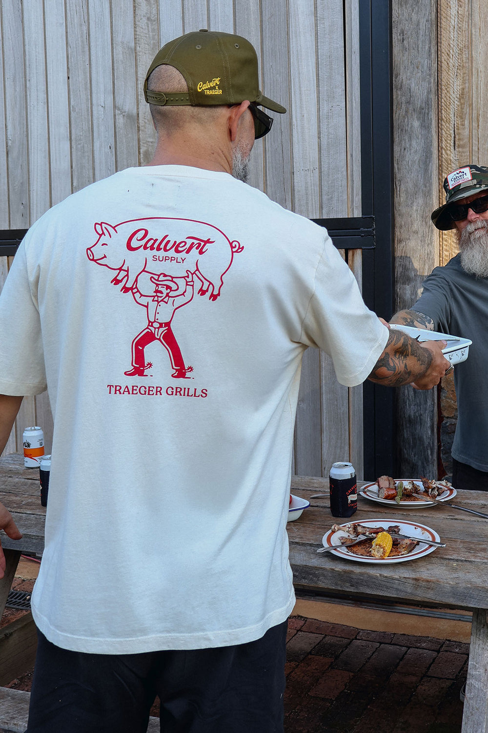 Calvert x Traeger Whole Hog Cowboy Tee - Vintage Cream